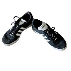 Adidas VL Court Suede Black and‎ White Skater Sneakers Men's Size 10